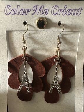 Brown Eiffel Tower Dangle Earrings